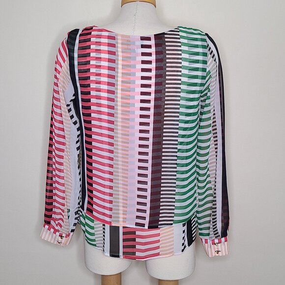 Worthington Layered Striped Blouse - Picture 2 of 7